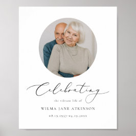 Poster EVELYN Elegante Memorial de Funeral de Boas-Vindas