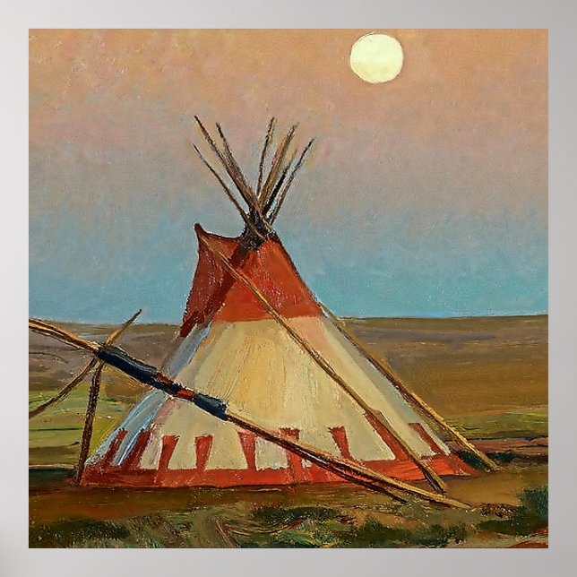 Poster "Evening on Blackfoot Reservation", por Maynard (Frente)