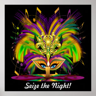 Póster Evento de Carnaval do Mardi Gras Por Favor Ver Not
