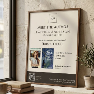 Póster Evento de Encontro com o Autor Código QR de Assina
