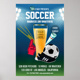 Póster Evento de futebol no bar adicionar logotipo