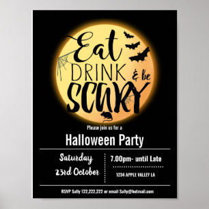 Poster evento de tema de festa no Halloween
