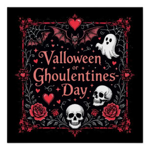 Póster Evento do Valloween ou Dia das Ghoulentinas