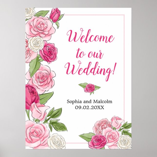 Poster Evento Especial Festa de Rosas em Aquarela (Frente)