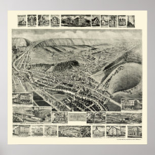 Poster Everett, mapa panorâmico do PA - 1905