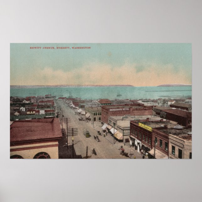 Poster Everett, WAView of Hewitt Ave.Everett, WA (Frente)