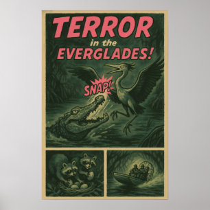 Poster Everglades Comic - Horror do Ataque de Alligador