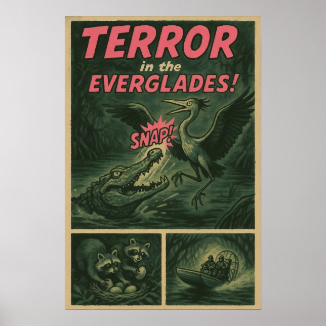 Poster Everglades Comic - Horror do Ataque de Alligador (Frente)