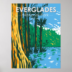 Poster Everglades National Park Florida Vintage
