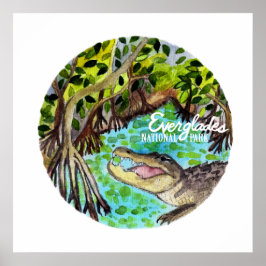 Poster Everglades National Park Florida Watercolor