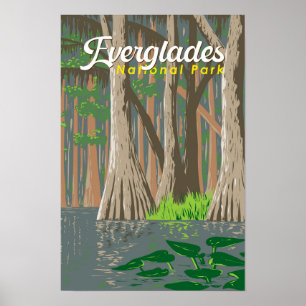 Poster Everglades National Park Illustration Viagem Art