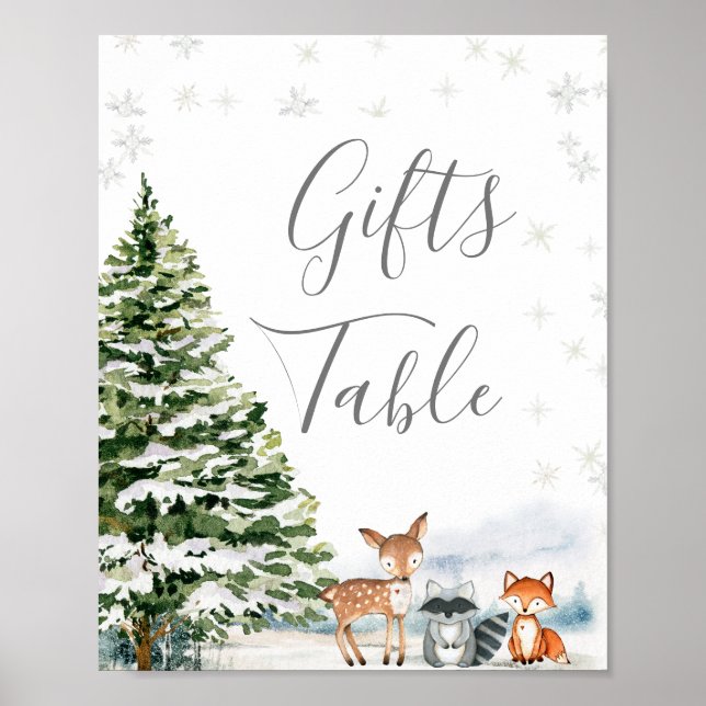 Poster Evergreen Animal Winter Onederland dá Mesa (Frente)