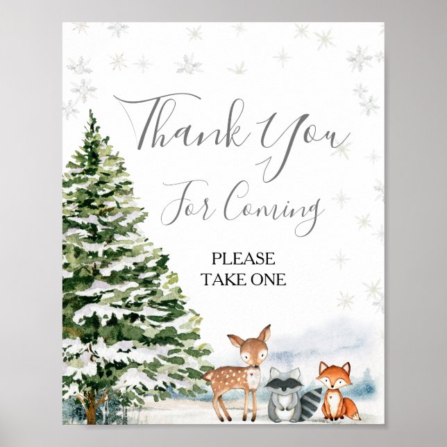 Poster Evergreen Animal Winter Onederland Obrigado (Frente)