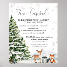 Poster Evergreen Animal Winter Onederland Time Capule