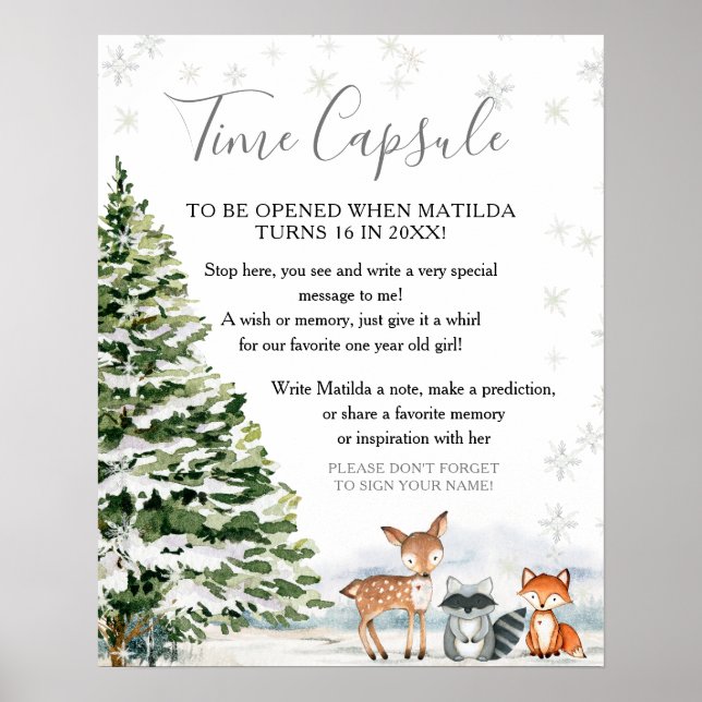 Poster Evergreen Animal Winter Onederland Time Capule (Frente)