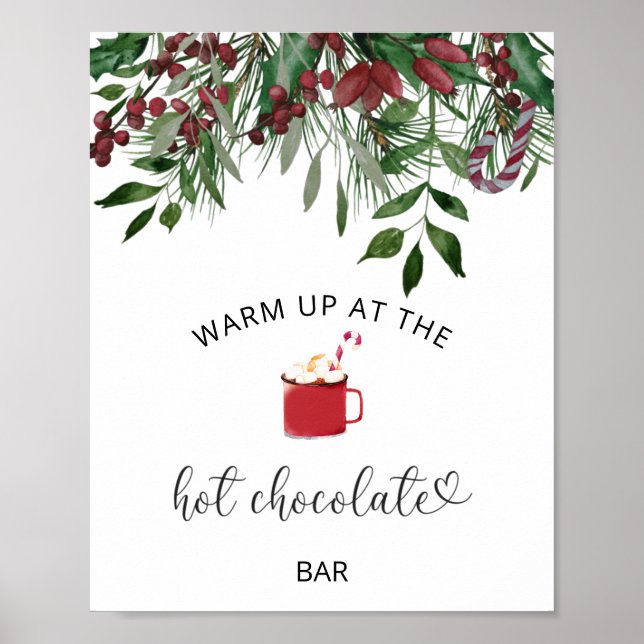 Poster Evergreen Aqueça-se no bar de Chocolate Quente (Frente)