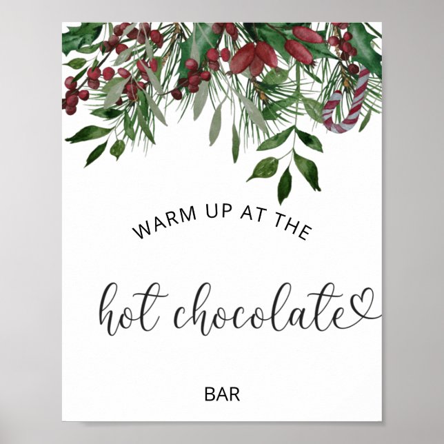 Poster Evergreen Aqueça-se no bar de Chocolate Quente (Frente)