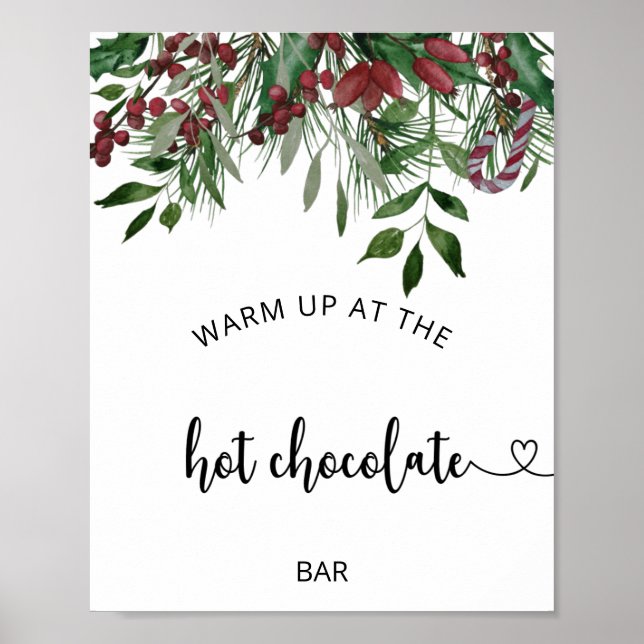 Poster Evergreen Aqueça-se no bar de Chocolate Quente (Frente)