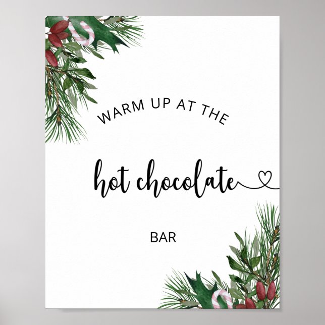 Poster Evergreen Aqueça-se no bar de Chocolate Quente (Frente)