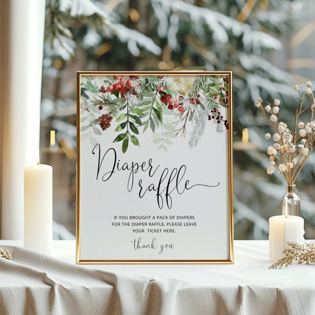 Poster Evergreen Baby está frio fora da rifa da fralda (Criador carregado)