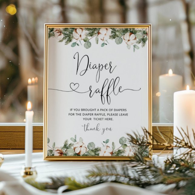 Poster Evergreen Baby está frio fora da rifa da fralda (Criador carregado)