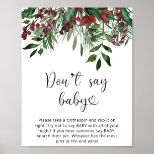 Poster Evergreen Não diga bebê. Inverno não diga bebê