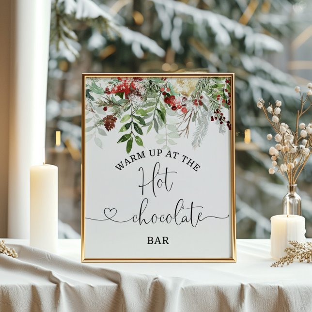 Poster Evergreen Warm no bar de chocolate quente (Criador carregado)