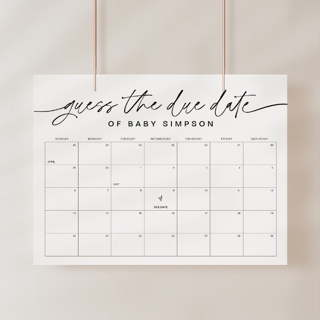 Poster EVERLEIGH adivinha o Chá de fraldas de data de ven (Criador carregado)