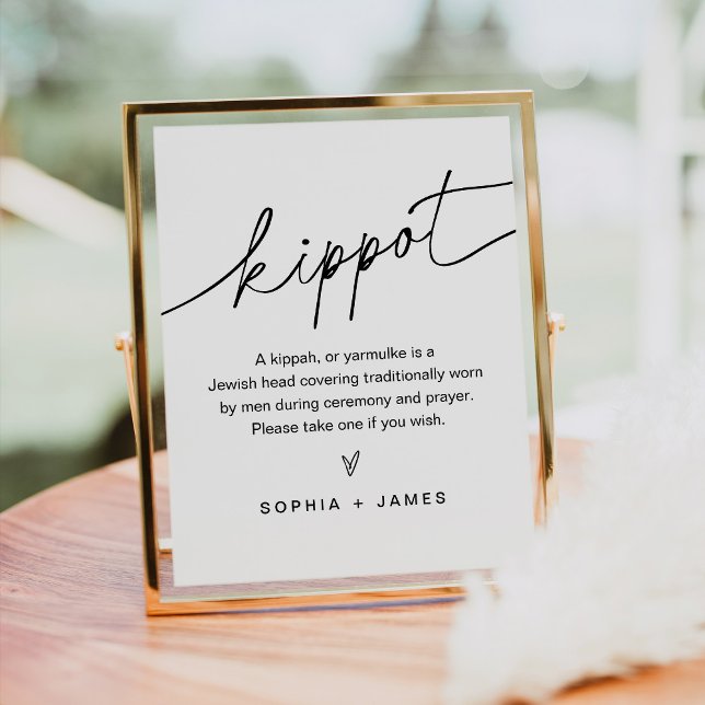 Poster EVERLEIGH Kippot Kippah Yarmulke Sinal de Casament (Criador carregado)