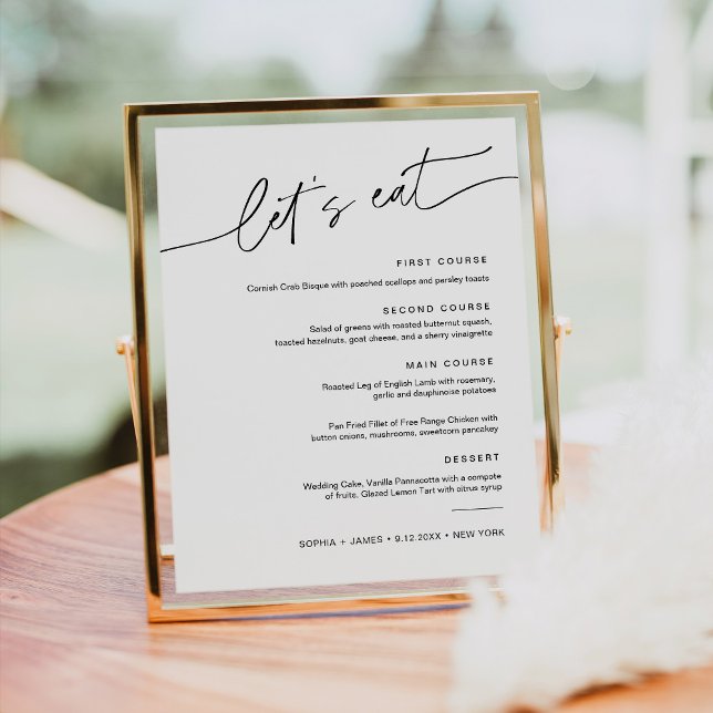 Poster EVERLEIGH Sinal de Menu Janto de Casamento 8x10 (Criador carregado)