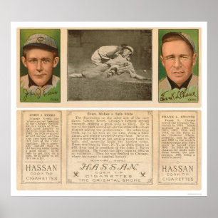 Póster Evers Chance Baseball 1912