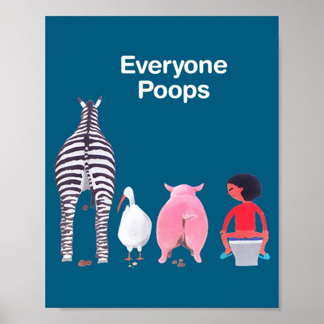 Poster Everyone Ops Funny Zebra G Toilet Humor  (Frente)