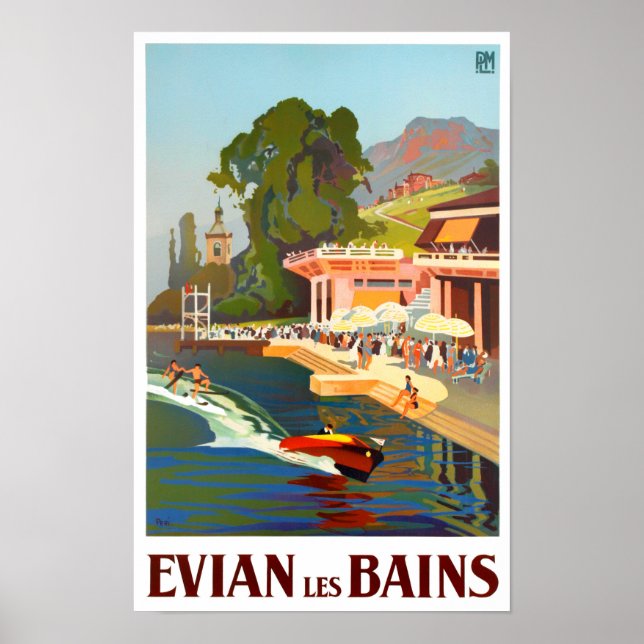 Poster Evian France viagens vintage (Frente)