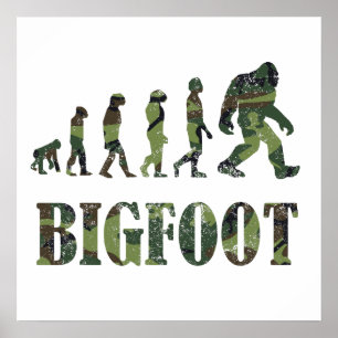 Poster Evolução afligida de Bigfoot da camuflagem