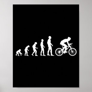 Poster Evolução Bicicleta Homem Humor Ciclista Engraçado