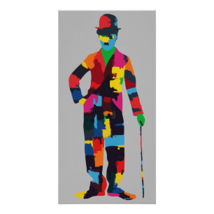 Póster Evolução Colorida da Comédia Vintage