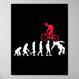 Poster Evolução Da Bicicleta De Montanha Ciclista De Mtb 