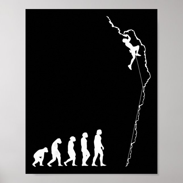 Poster Evolução da Escalada - Escalador de Rocha de Bould (Frente)
