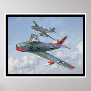 Poster Evolução da raça: F-86 & mim 262 na formação