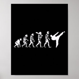 Poster Evolução das Artes Marciais de Karate Kickboxing T