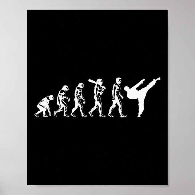 Poster Evolução das Artes Marciais de Karate Kickboxing T (Frente)