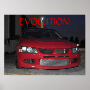 Póster Evolução de Mitsubishi na noite