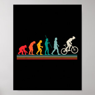 Poster Evolução Do Ciclismo De Montanha Esporte Retro Bic