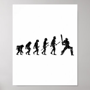 Poster Evolução do Críquete Gráfico Divertido Para Jogado