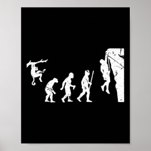 Poster Evolução do Escalador de Escalada em Rocha Boulder