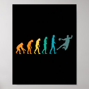 Poster Evolução do Esporte Engraçado Handebol
