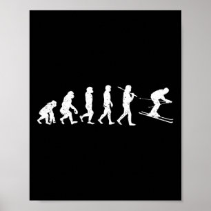Poster Evolução do esqui Descida do esporte de inverno Es