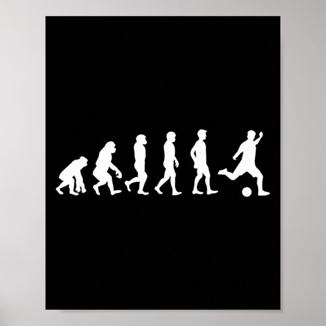 Poster Evolução do Futebol Fã de Futebol Engraçado Amante (Frente)