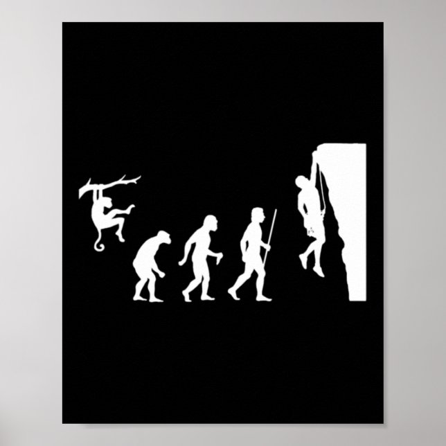 Poster Evolução Do Homem Escalada De Rocha  (Frente)