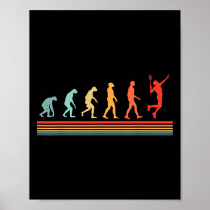 Poster Evolução do Jogador de Badminton da Vintage Retroa